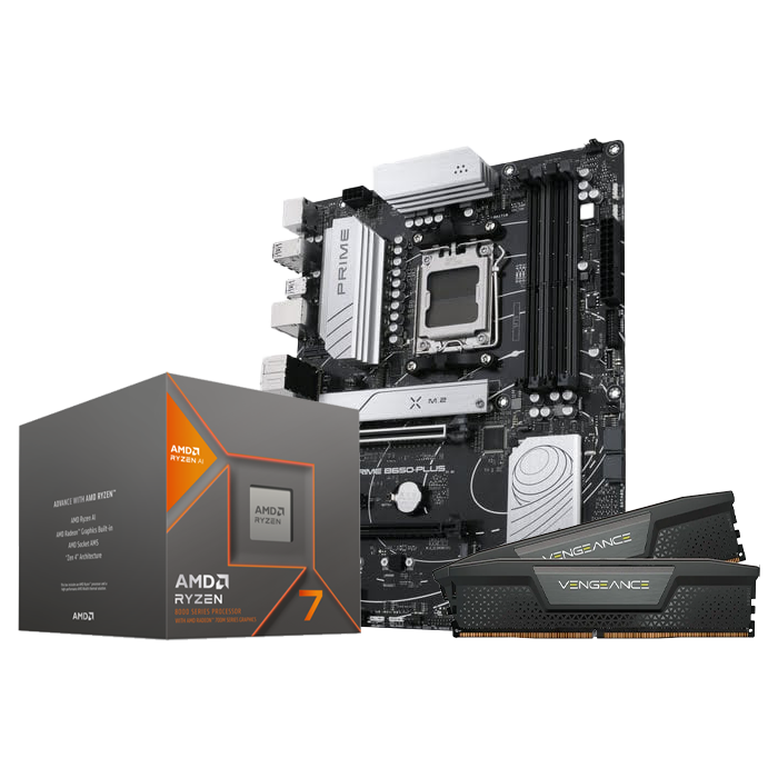Grosbill Kit Upgrade PC Asus PRIME B650-PLUS + R7 8700G + Vengeance Black 2x16