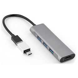 Grosbill Hub Bluestork 3 Ports USB 2.0 + HDMI