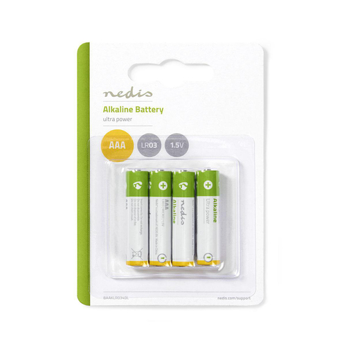 Piles alcalines AAA - Pack de 4 - Pile Nedis - grosbill-pro.com - 1