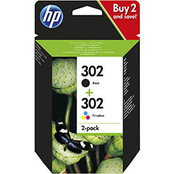 Grosbill Consommable imprimante HP Pack Cartouches Noire + Couleurs 302 - X4D37AE