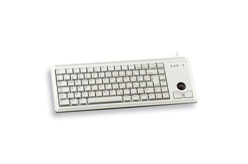 Grosbill Clavier PC Cherry G84-4400 TRACKBALL KEYBOARD Clavier filaire miniature, trackball, USB, gris clair, AZERTY - FR