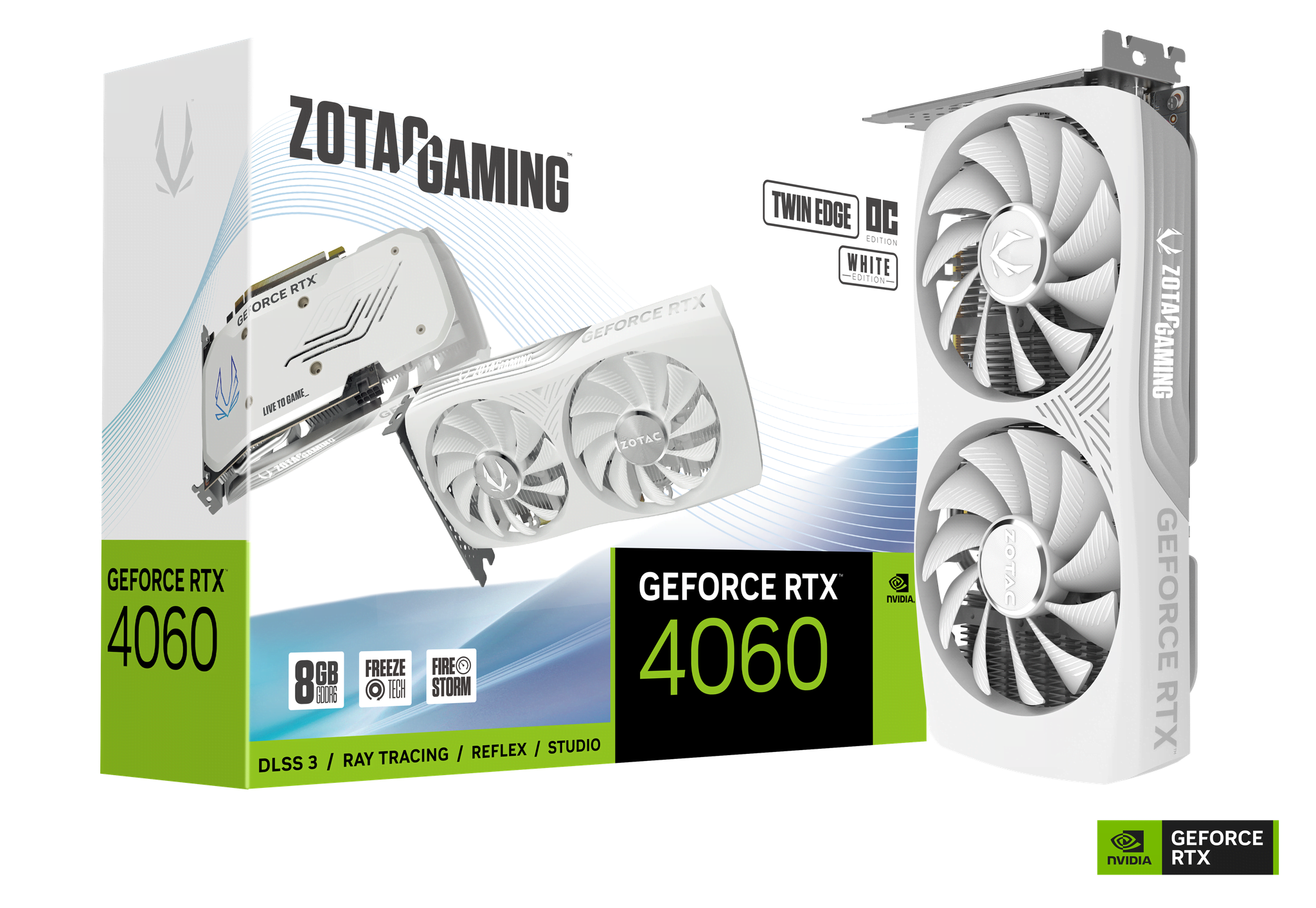 ZOTAC GeForce RTX 4060 TWIN EDGE OC Blanc 8G - Carte graphique - 0