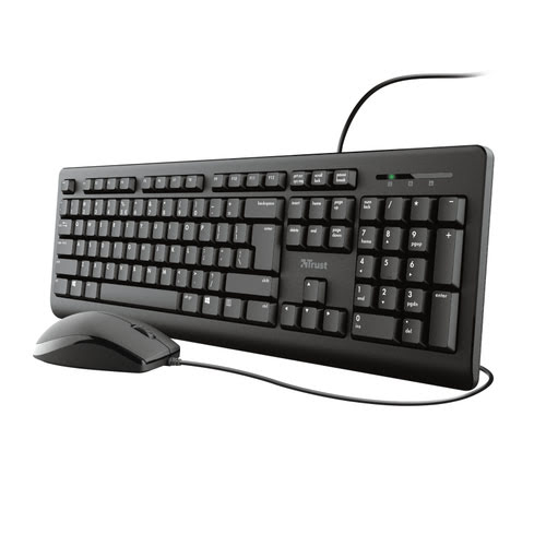 Grosbill Pack Clavier/Souris Trust TKM-250 - Clavier/Souris/Noir/Filaire 