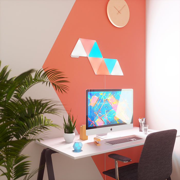 Nanoleaf Shapes Triangles Starter Kit - 4 Pièces (NL47-2002TW-4PK) - Achat / Vente Objet connecté / Domotique sur grosbill-pro.com - 2