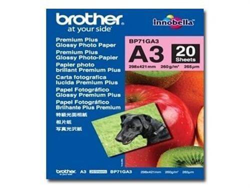 Papier Brillant A3 20f. 260Gr - BP71GA3 - Brother - grosbill-pro.com - 0