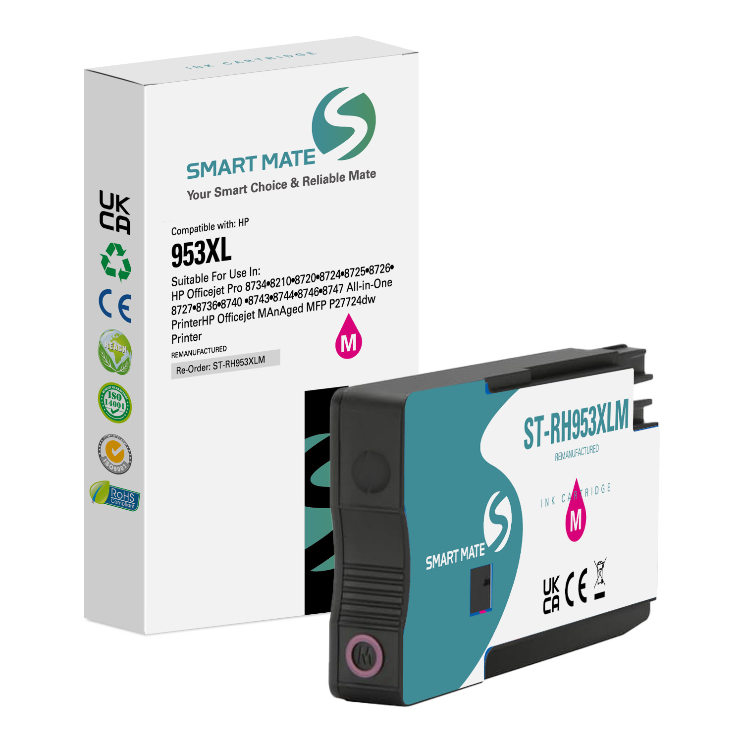 Pack 4x Cartouches 953XL Noir + Cyan + Magenta + Jaune COMPATIBLE