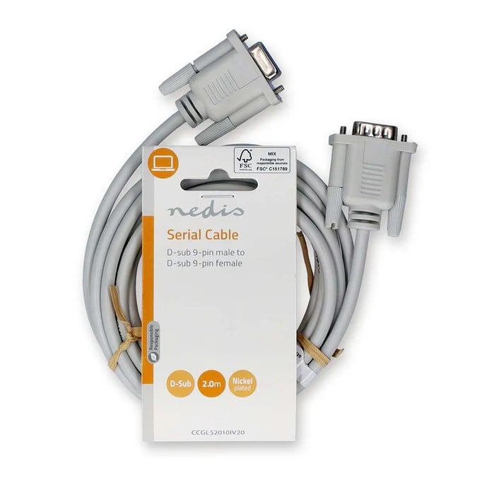 Nedis Câble D-Sub 9 mâle/femelle - 2m - Blanc