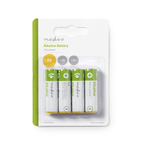 Piles Alcalines AA - Pack de 4  - Pile Nedis - grosbill-pro.com - 1