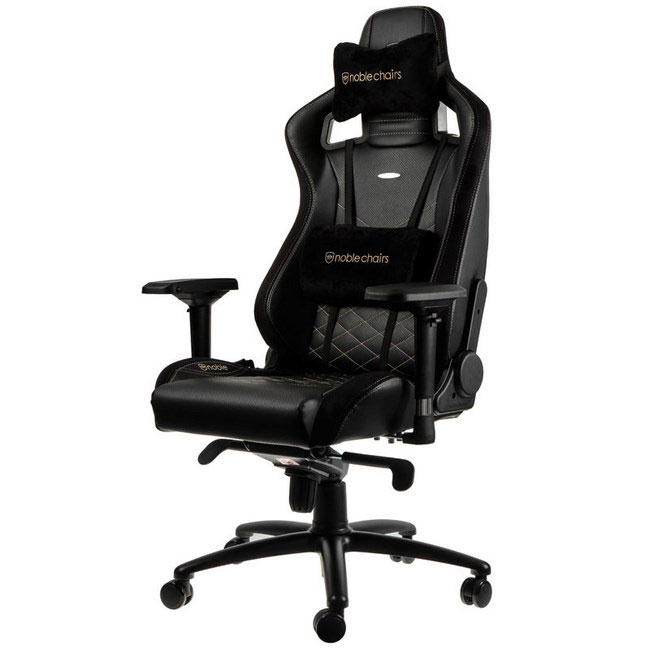 NobleChairs EPIC Series Noir/Or - Siège PC Gamer - grosbill-pro.com - 3