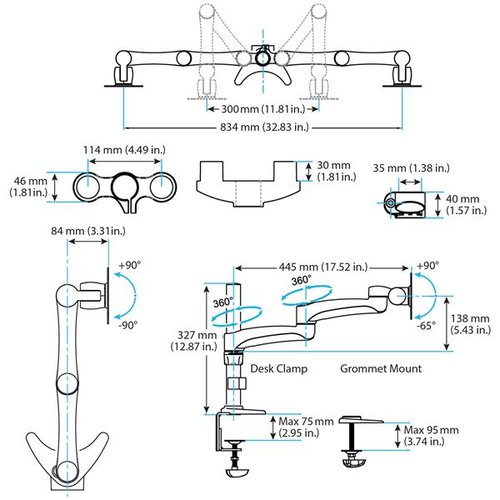 Dual Monitor Arm - Achat / Vente sur grosbill-pro.com - 6