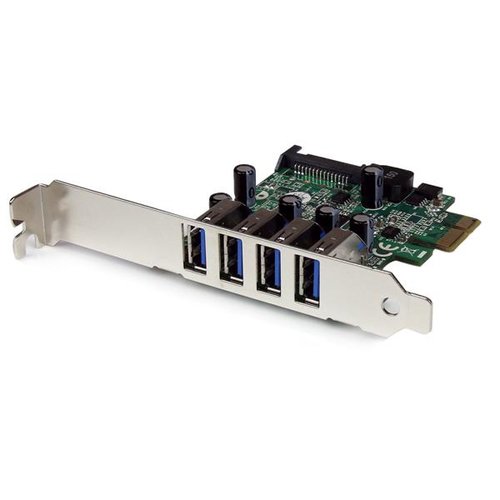 StarTech PCI-Express 1x vers 4 ports USB 3.0 SuperSpeed - Carte réseau - 0