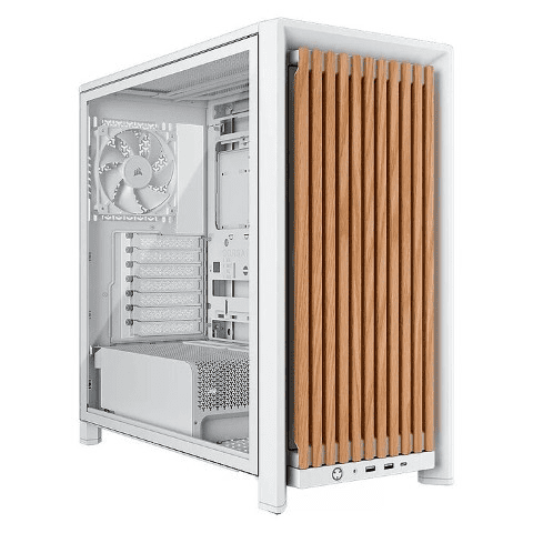 Corsair FRAME 4000D WOOD RS Blanc - MT/Sans Alim/E-ATX