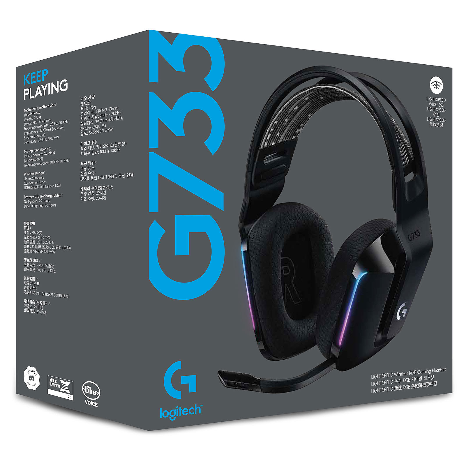 Logitech G733 LightSpeed RGB 7.1 Surround RGB - Micro-casque - 1