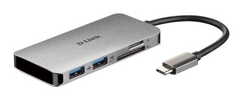 Grosbill Hub D-Link 6 Ports - USB-C vers HDMI/USB/USB-C/microSD/SD