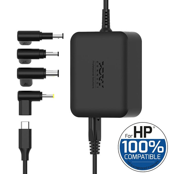 Port Alimentation secteur GaN 100W HP - 4 embouts - Noir