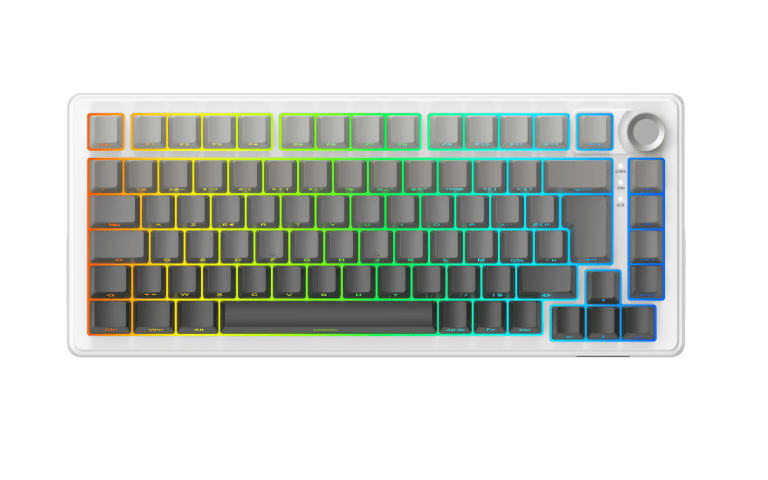 The G-LAB Keyz Elite 300 GRW 75% - Mécanique - Sans-Fil - RGB - Gris/Blanc