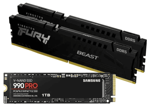 KF560C30BBEK2-32 + 1To M.2 NVMe - 990 PRO