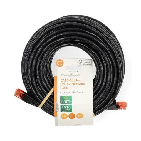 Nedis Câble RJ45 Cat6 U/UTP - 20m - Noir