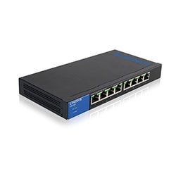Grosbill Switch Linksys Commutateur de bureau Gigabit à 8 ports (LGS108) - 8 (ports)/10/100/1000/Sans POE/Non manageable