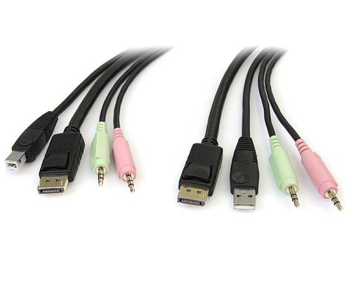 Grosbill Commutateur et splitter StarTech 4-in-1 USB DisplayPort KVM Switch Cable