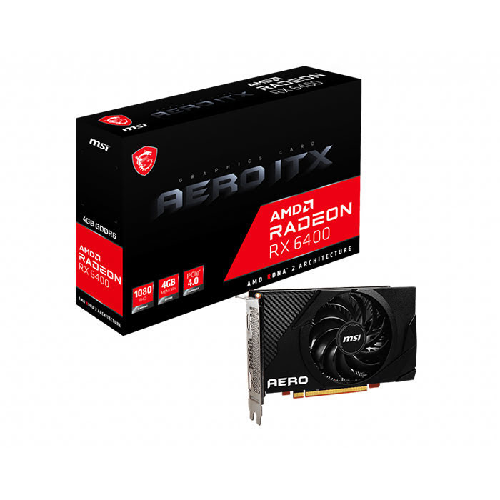 MSI Radeon RX 6400 AERO ITX 4G  - Carte graphique MSI - 0