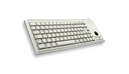 G84-4400 TRACKBALL KEYBOARD Clavier filaire miniature, trackball, USB, gris clair, AZERTY - FR - Achat / Vente sur grosbill-pro.com - 1