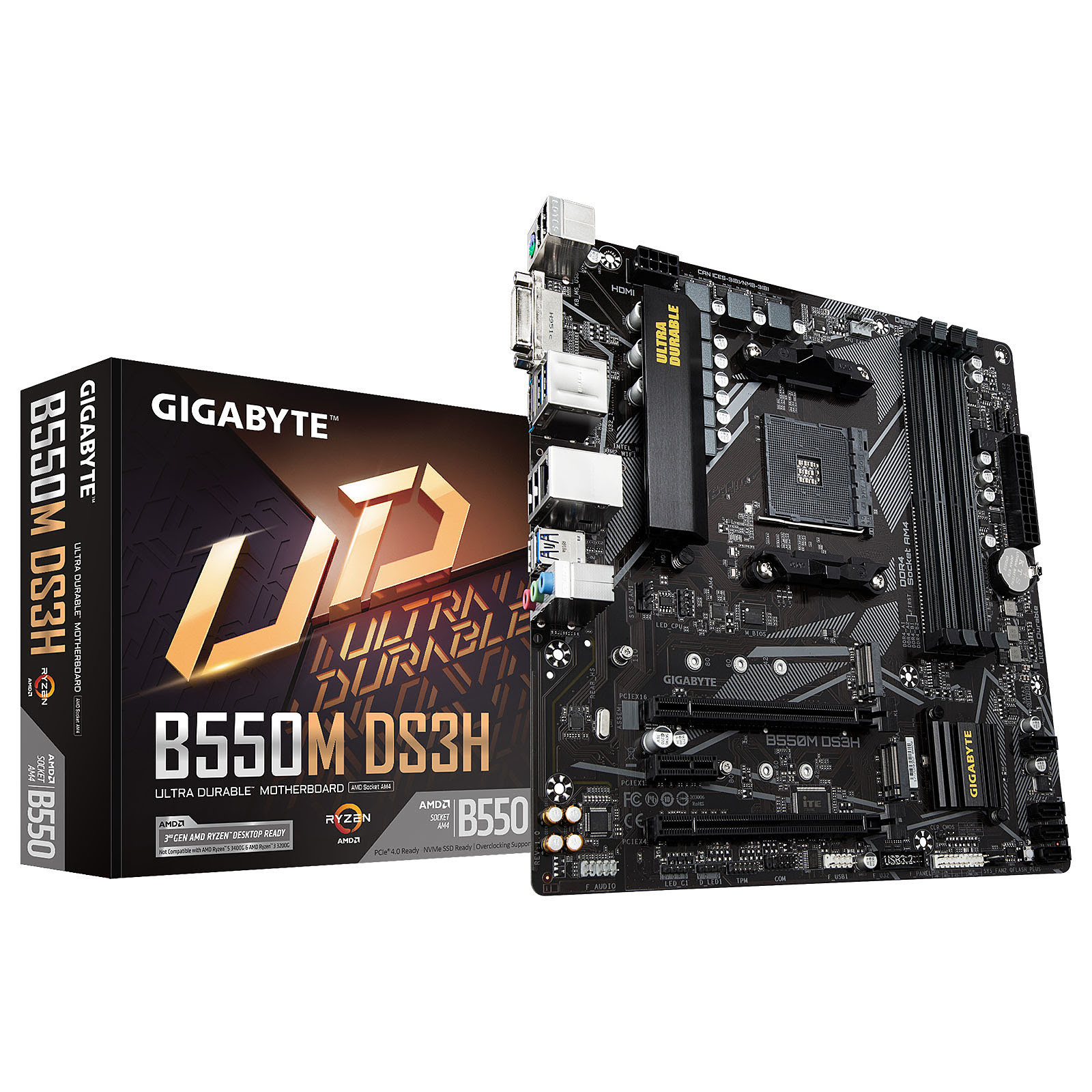 Gigabyte B550M DS3H Micro-ATX  - Carte mère Gigabyte - grosbill-pro.com - 0