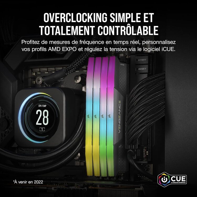 Corsair Vengeance RGB 32Go (2x16Go) DDR5 6000MHz - Mémoire PC Corsair sur grosbill-pro.com - 4