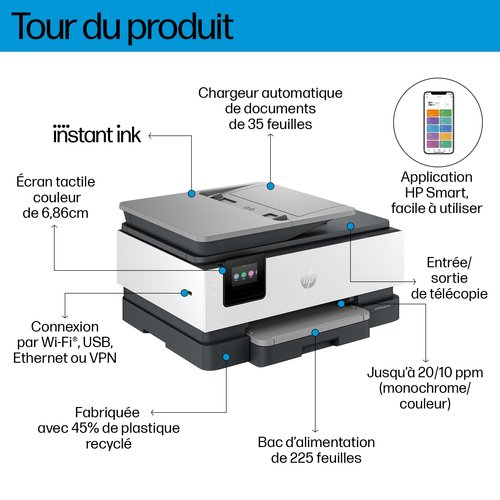 OFFICEJET PRO 8132E AIO LIGHT - Achat / Vente sur grosbill-pro.com - 14