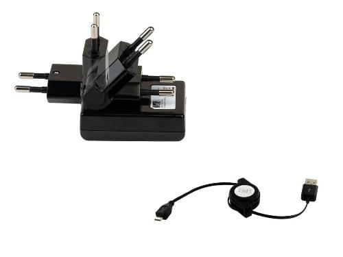 Chargeur secteur + câble micro-USB rétractable - Accessoire téléphonie T'nB - 0