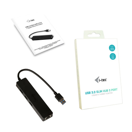 I-TEC USB 3.0 Slim HUB 3 Port with Gigabit Ethernet Adapter ideal for Notebook Ultrabook Tablet PC s - Achat / Vente sur grosbill-pro.com - 4