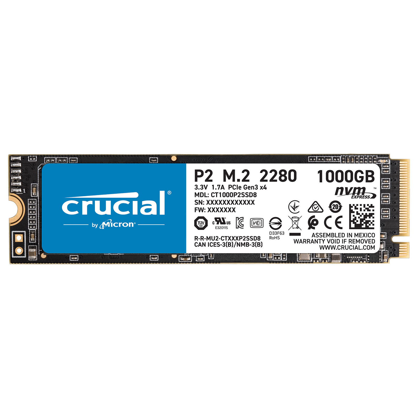 Crucial P2  M.2 - Disque SSD Crucial - grosbill-pro.com - 0