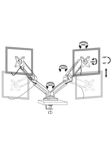 MONITOR ARM VESA DUAL SCREEN - Accessoire écran Port - grosbill-pro.com - 3