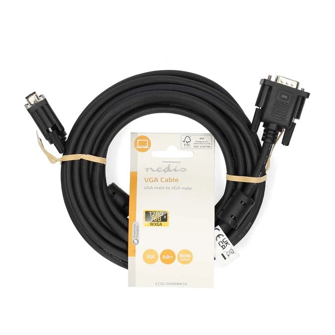 Nedis Câble VGA mâle/mâle - 5m - Noir