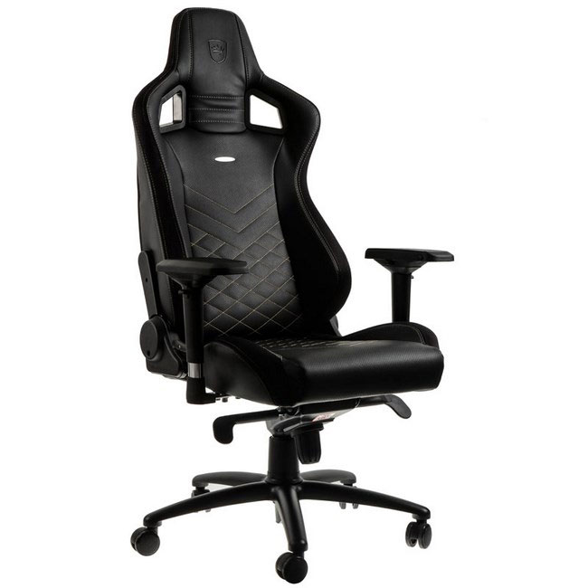 NobleChairs EPIC Series Noir/Or - Siège PC Gamer - grosbill-pro.com - 0