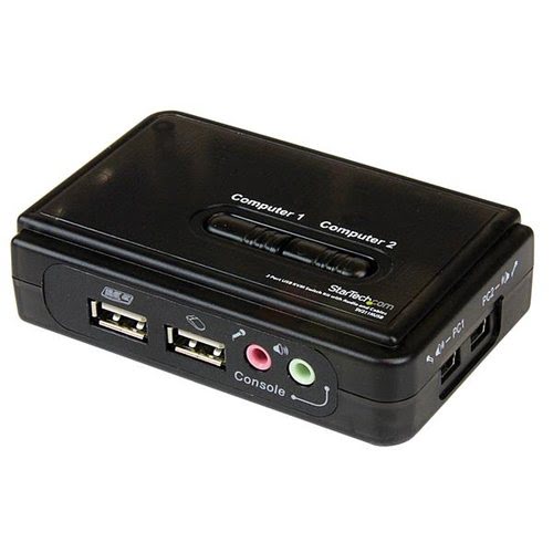 Grosbill Commutateur et splitter StarTech 2 Port USB KVM Switch w/Audio & Cables