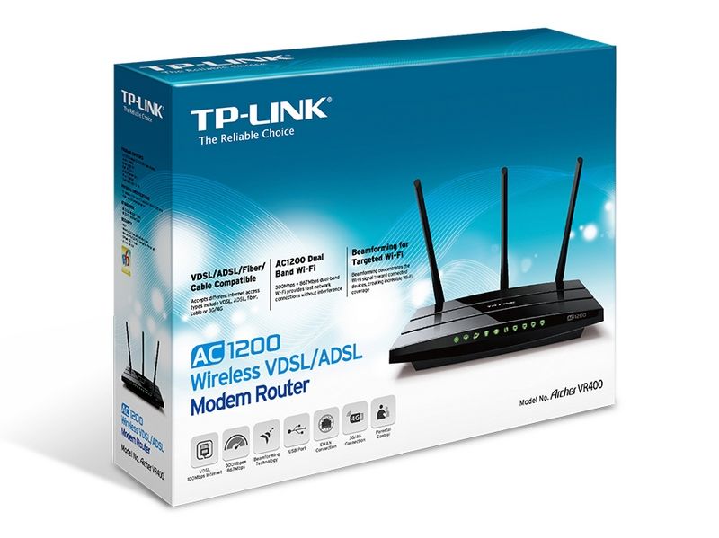 TP-Link ARCHER VR400 - WiFi AC1200/vDSL/ADSL2+ - Routeur TP-Link - 1
