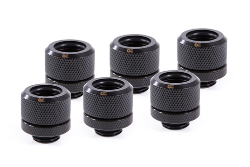 Alphacool Pack de 6 Fitting pour Tube rigide noir 14mm G1/4 - Watercooling - 0