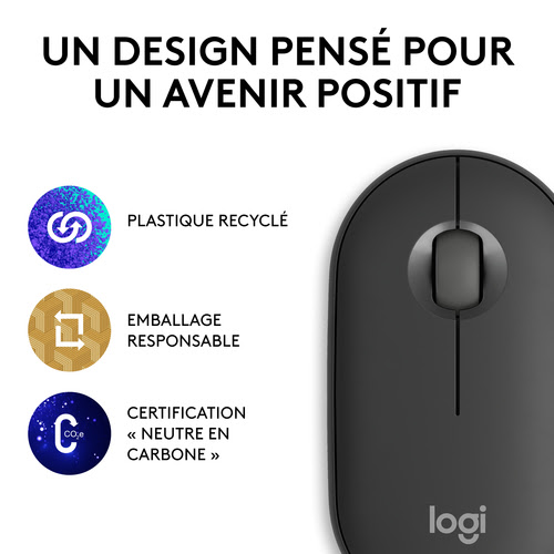 Logitech PEBBLE M350S Graphite - Souris PC Logitech - grosbill-pro.com - 10