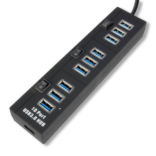 USB 3.0 hub 10 ports with switches