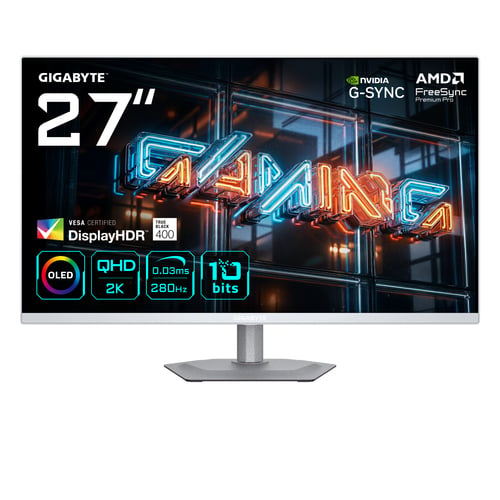 Gigabyte MO27Q2A ICE - 27" QD-OLED QHD 280Hz USB-C KVM G-Sync