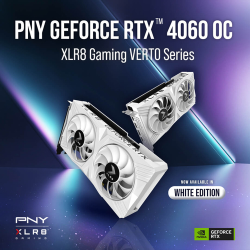 PNY GeForce RTX 4060 8GB XLR8 VERTO DF Blanc - Carte graphique - 9