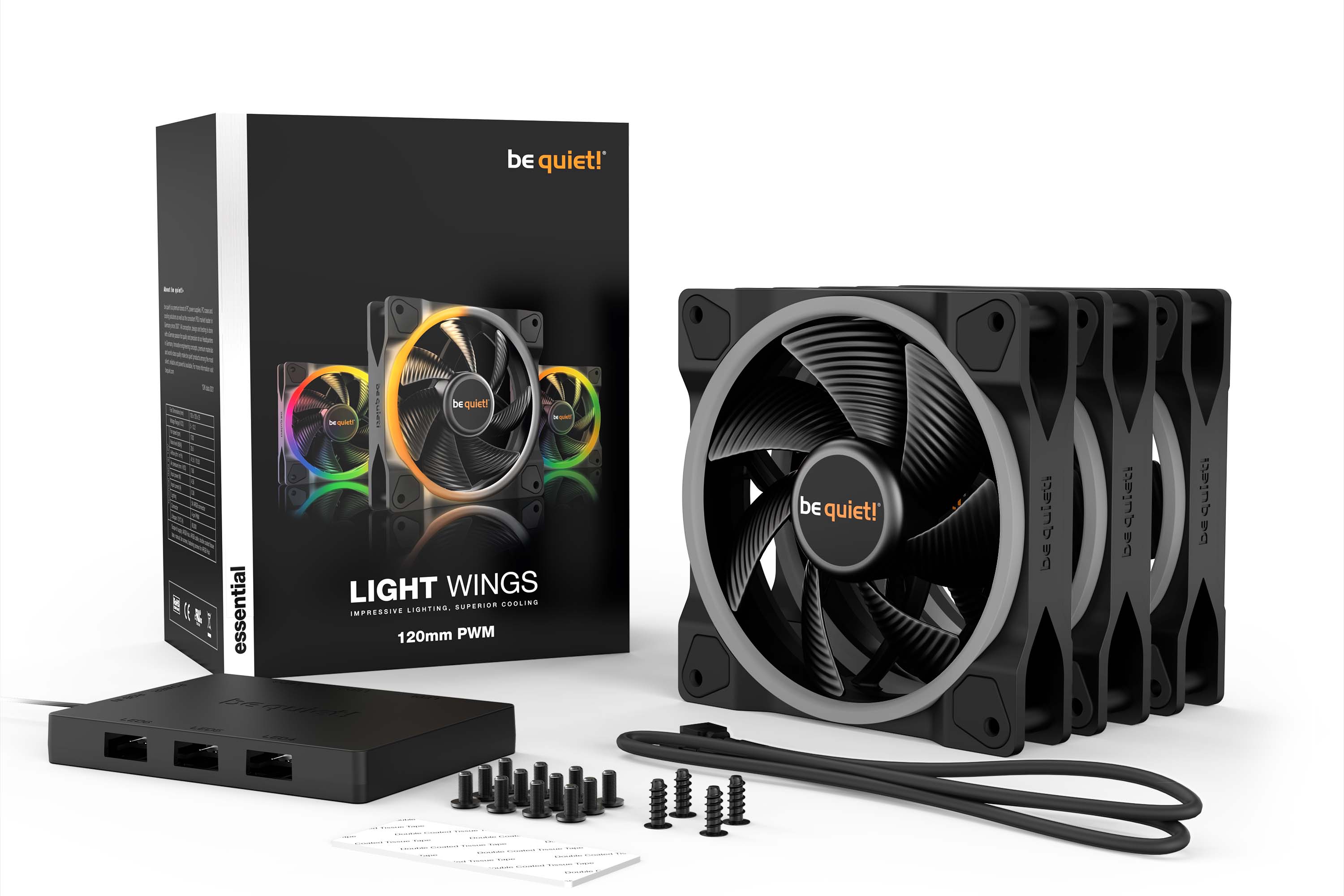 Be Quiet! Light Wings 120mm PWM ARGB Kit x3 - Ventilateur boîtier - 1