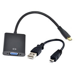 Connectique TV/Hifi/Video DUST Adapt. HDMI Male/VGA Femelle (HD15) + audio