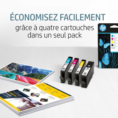 HP 963 Pack de 4 cartouches d'encre Noir/Cyan/Magenta/Jaune authentiques