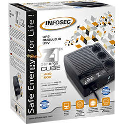 Grosbill Onduleur Infosec Z1 - Zenergy Cube EX 400VA Haute Frequence SCHUKO