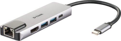 D-Link 5 ports - USB-C vers HDMI/USB/USB-C/Ethernet  - Hub D-Link - 0