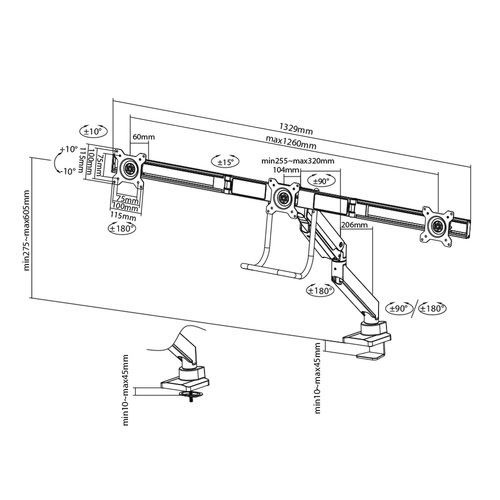 NewStar NeoMounts Flat Screen DeskMount - Achat / Vente sur grosbill-pro.com - 9