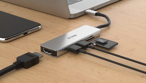 D-Link 5 ports - USB-C vers HDMI/USB/Micro SD/SD - Hub D-Link - 3
