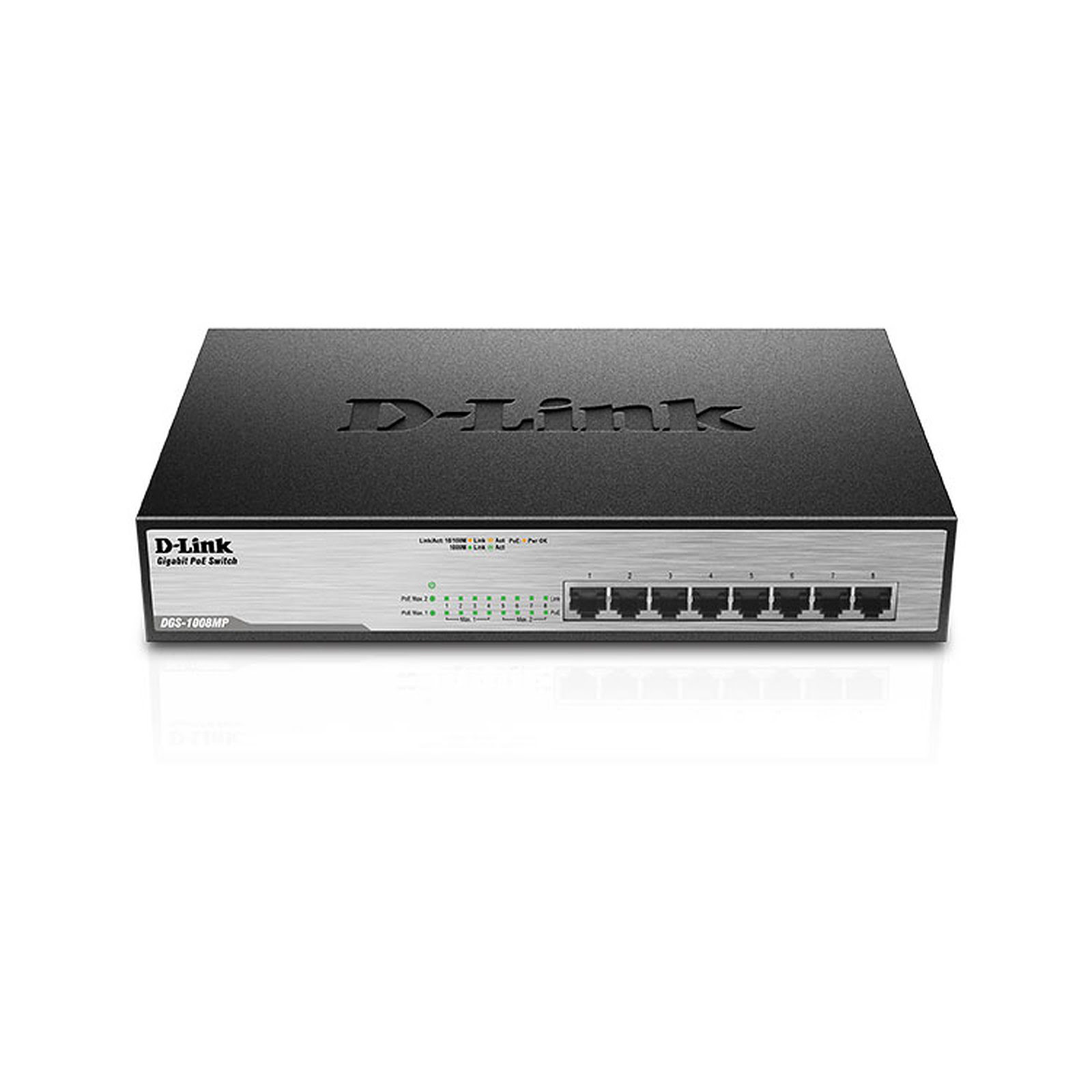 8 ports 10/100/1000 - DGS-1008MP (8 ports POE+) - Achat / Vente sur grosbill-pro.com - 0